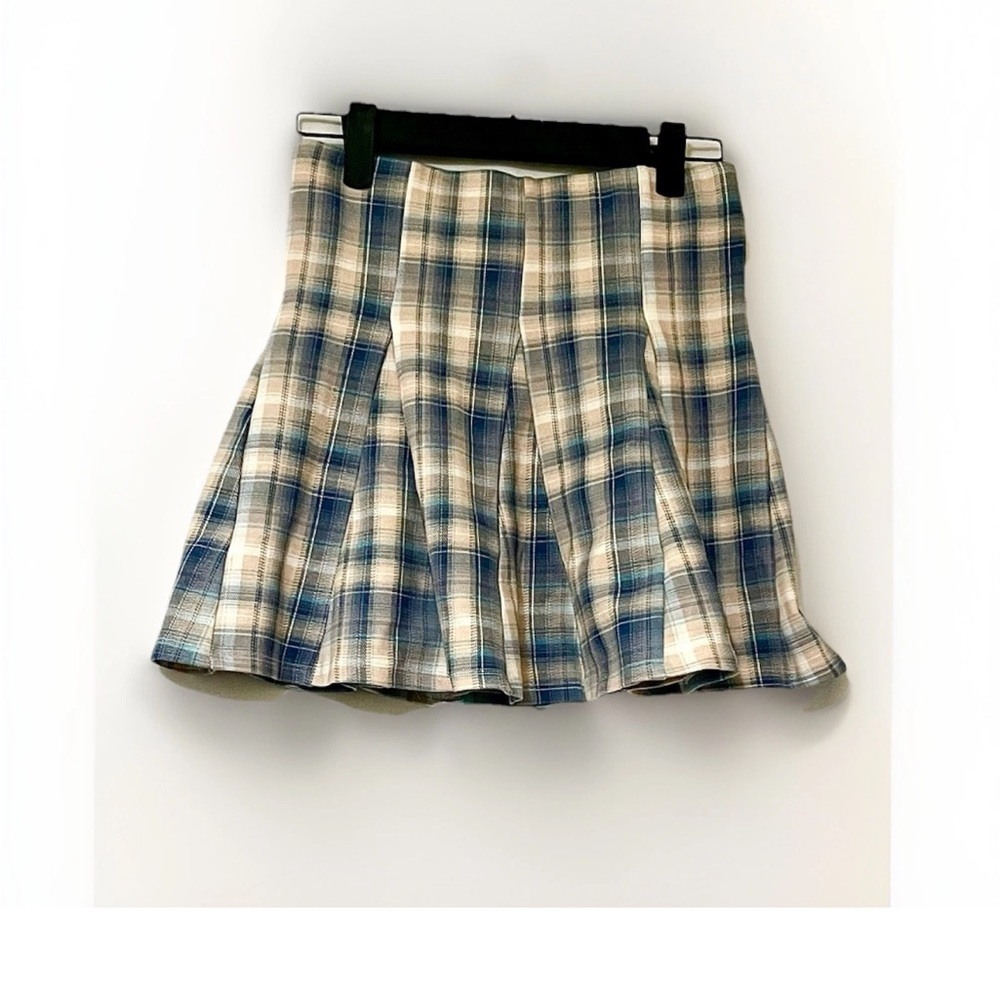Evolutionary Brand Gingham Checked Skirt Blue And Pink Women’s Small